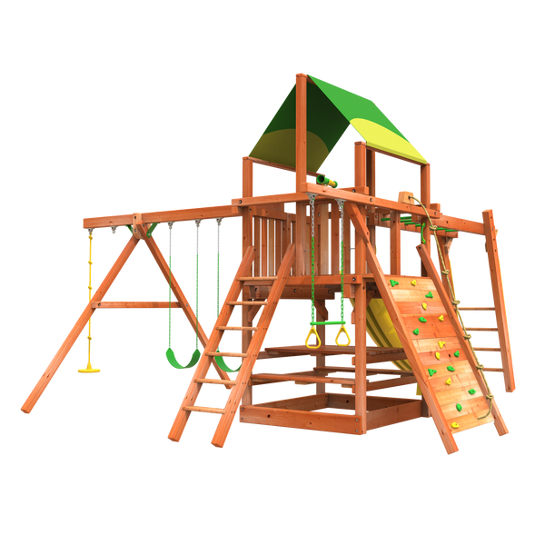 playhouse swing set combo from woodplay outdoors
