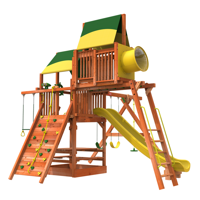 6 Playhouse Combo 4 Wooden Swing Set Woodplay