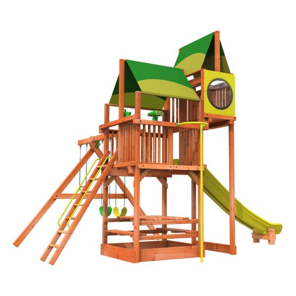 play ground set from woodplay play sets 6' playhouse combo 2