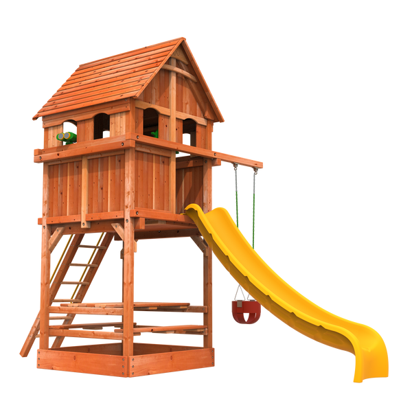 6' Playhouse Combo 1 wooden playset from Woodplay available - clubhouses
