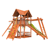 outdoor wooden playset fom woodplay 6' XL combo playhouse 3