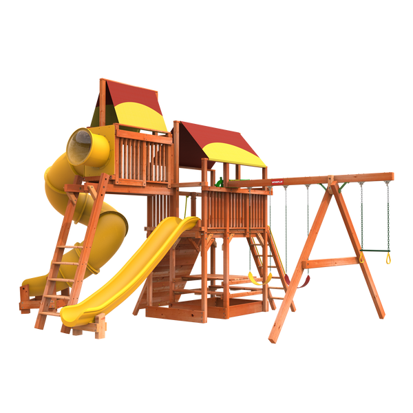 6' Playhouse XL Combo outdoor wooden playset from woodplay
