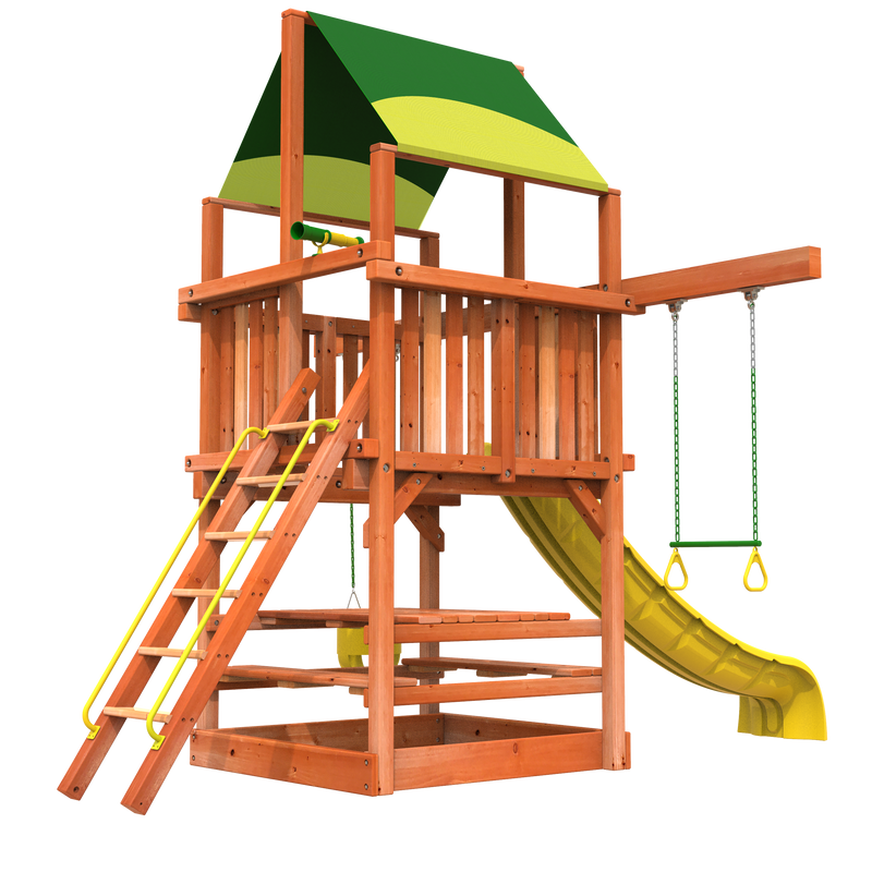Space saver top swing set