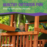 Healthy outdoor fun - great for safe and fun discovery from Woodplay playsets
