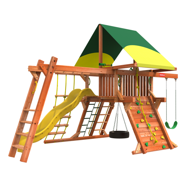 Outback Space Saver 3 outdoor wooden playset playhouse - swings sets for sale