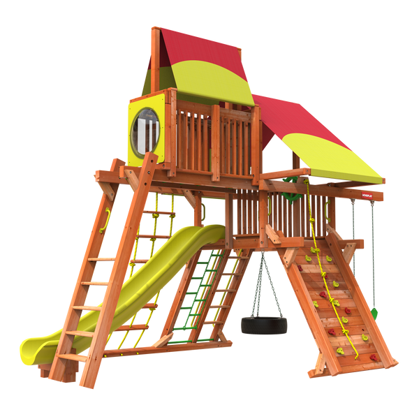 Woodplay Outback Space Saver 4 Playground - swing sets for small yards