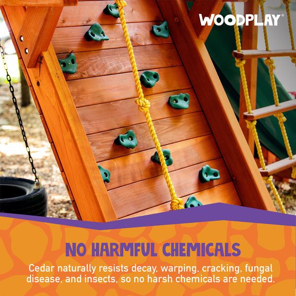 No harmful chemicals - cedar naturally resists decay, warping, cracking, fungal disease, and insects, so no harsh chemicals are needed.