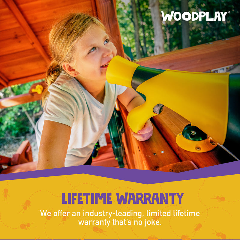 Woodplay Playsets Offer Lifetime Warranty - We offer an industry-leading, limited lifetime warranty that's no joke.