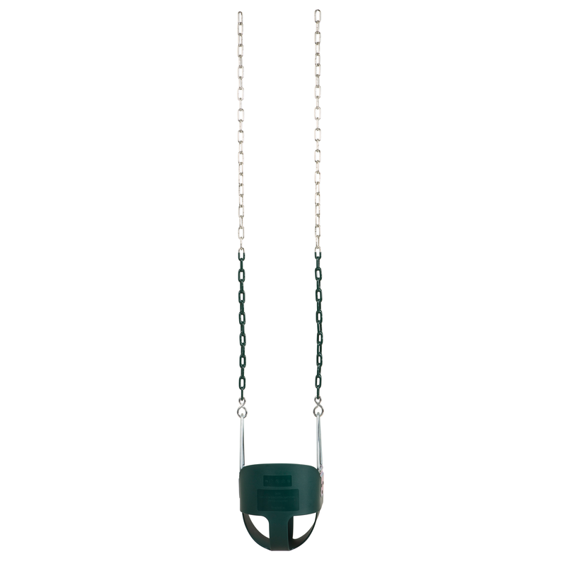 Woodplay Full Bucket  Swing for Toddlers - 50" Chains - Green_5