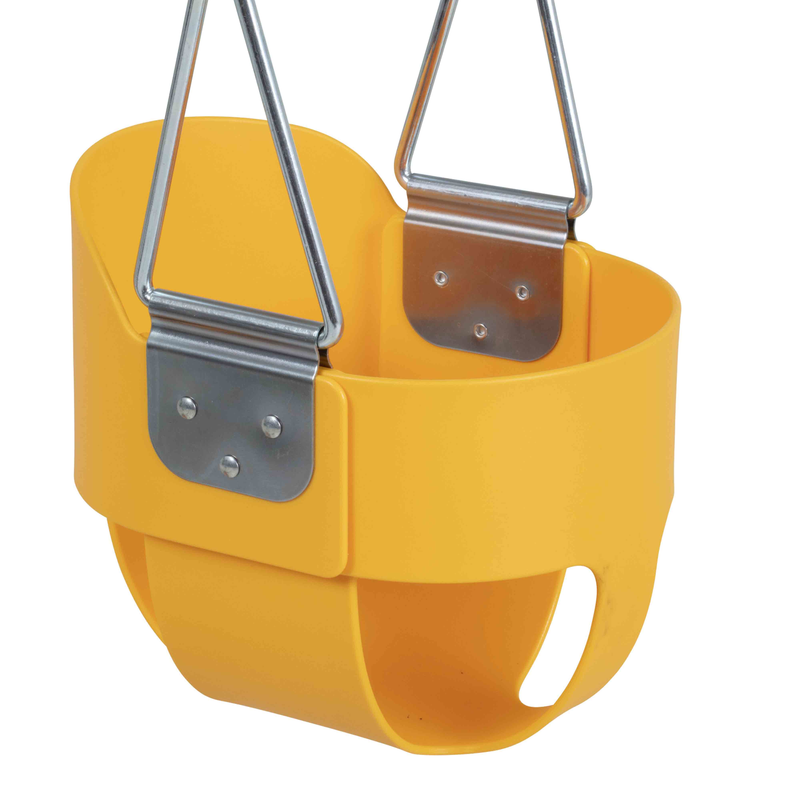 Woodplay Full Bucket Swing for Toddlers - 50" Chains - Yellow_1