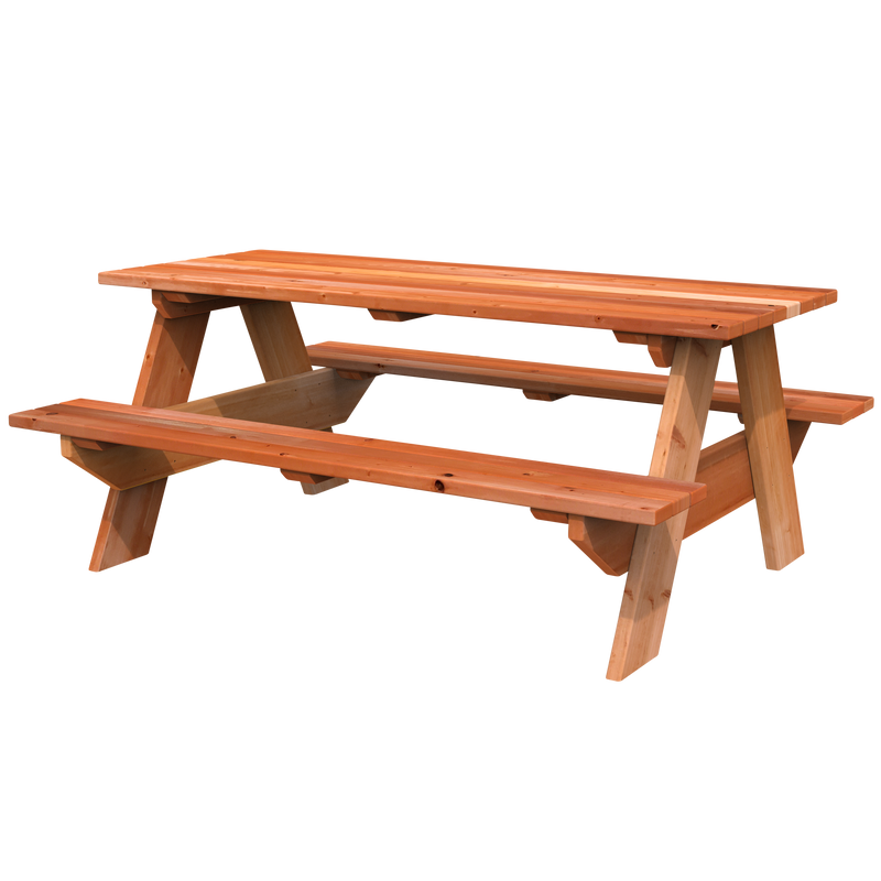 Wooden Rectangular Picnic Table - wooden picnic table_1